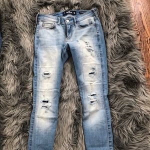 Hollister ripped skinny jeans